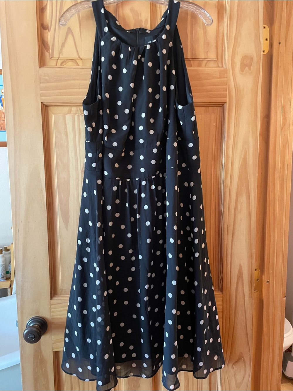 Classic Black and White Polka Dot Midi Dress